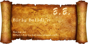 Birly Belián névjegykártya