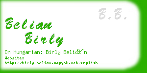 belian birly business card